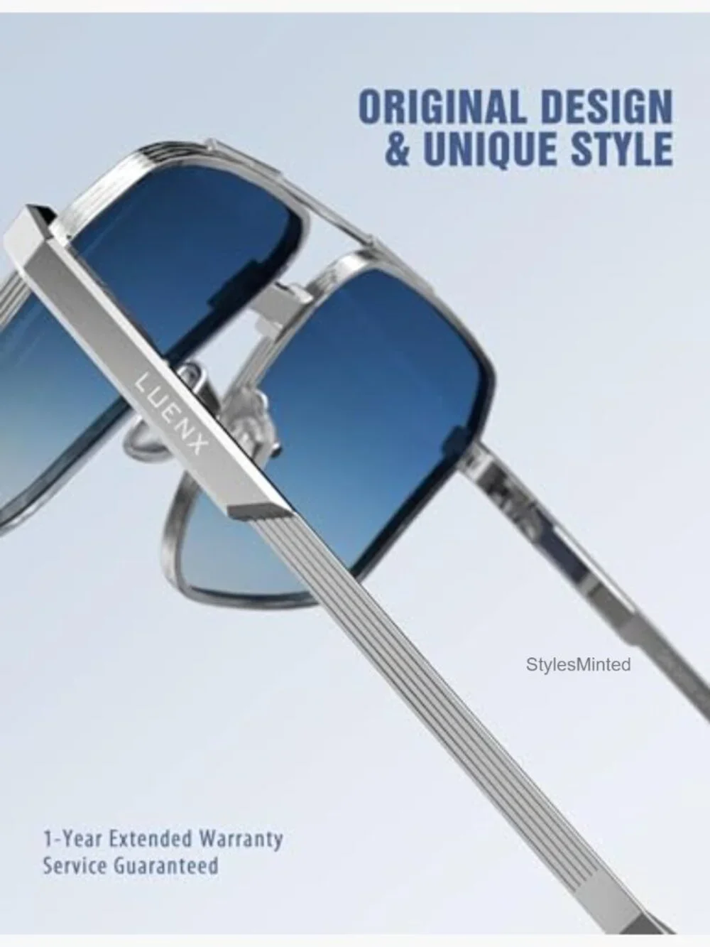 Polarized Square Aviator Sunglasses UV400 Driving Retro 60mm